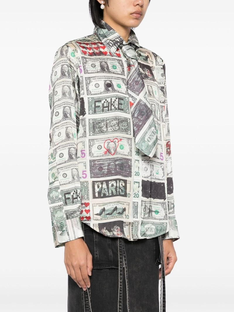 dollar-print tie-detail shirt 3