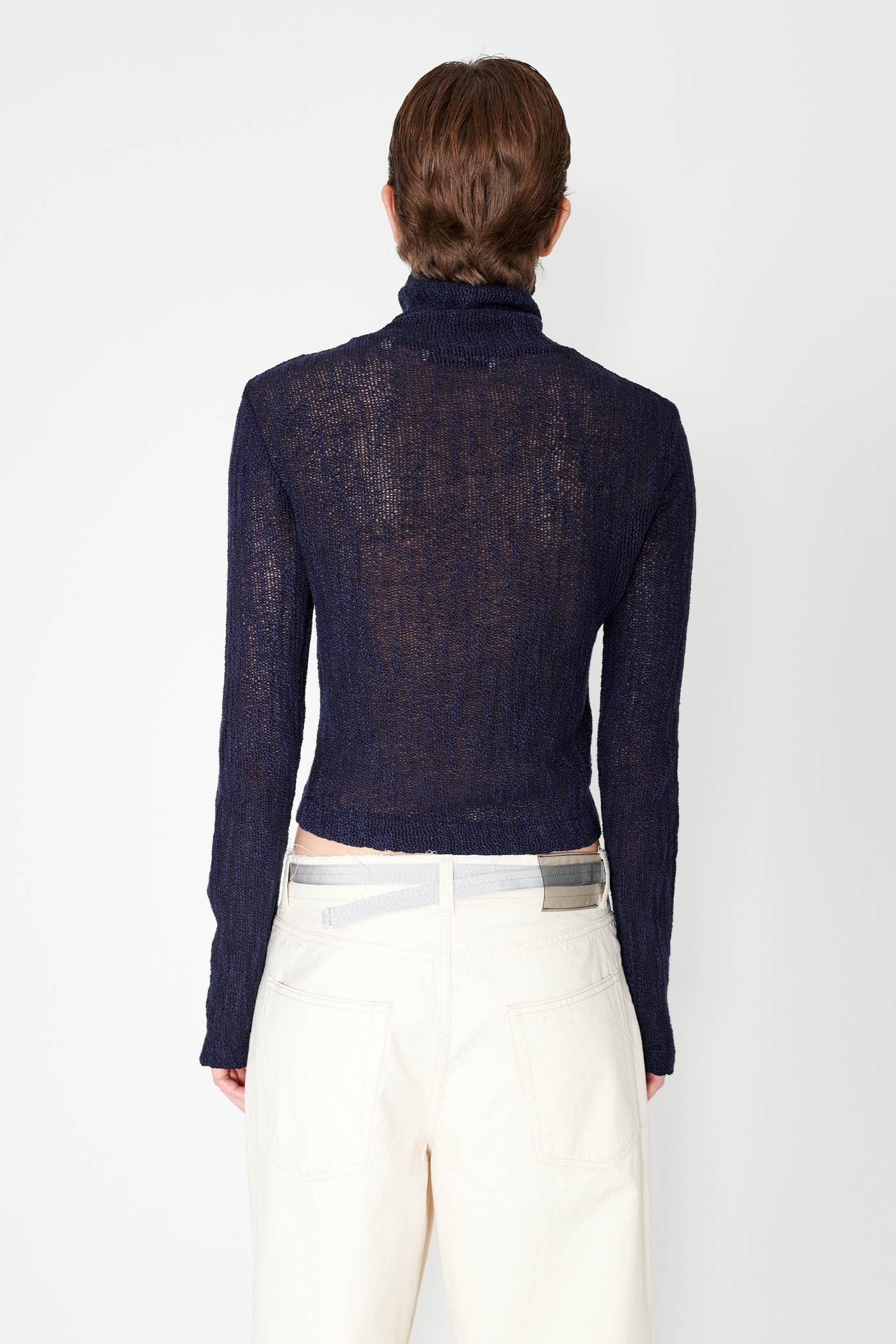 Slim Zip Jersey Navy Yawning Linen - 5