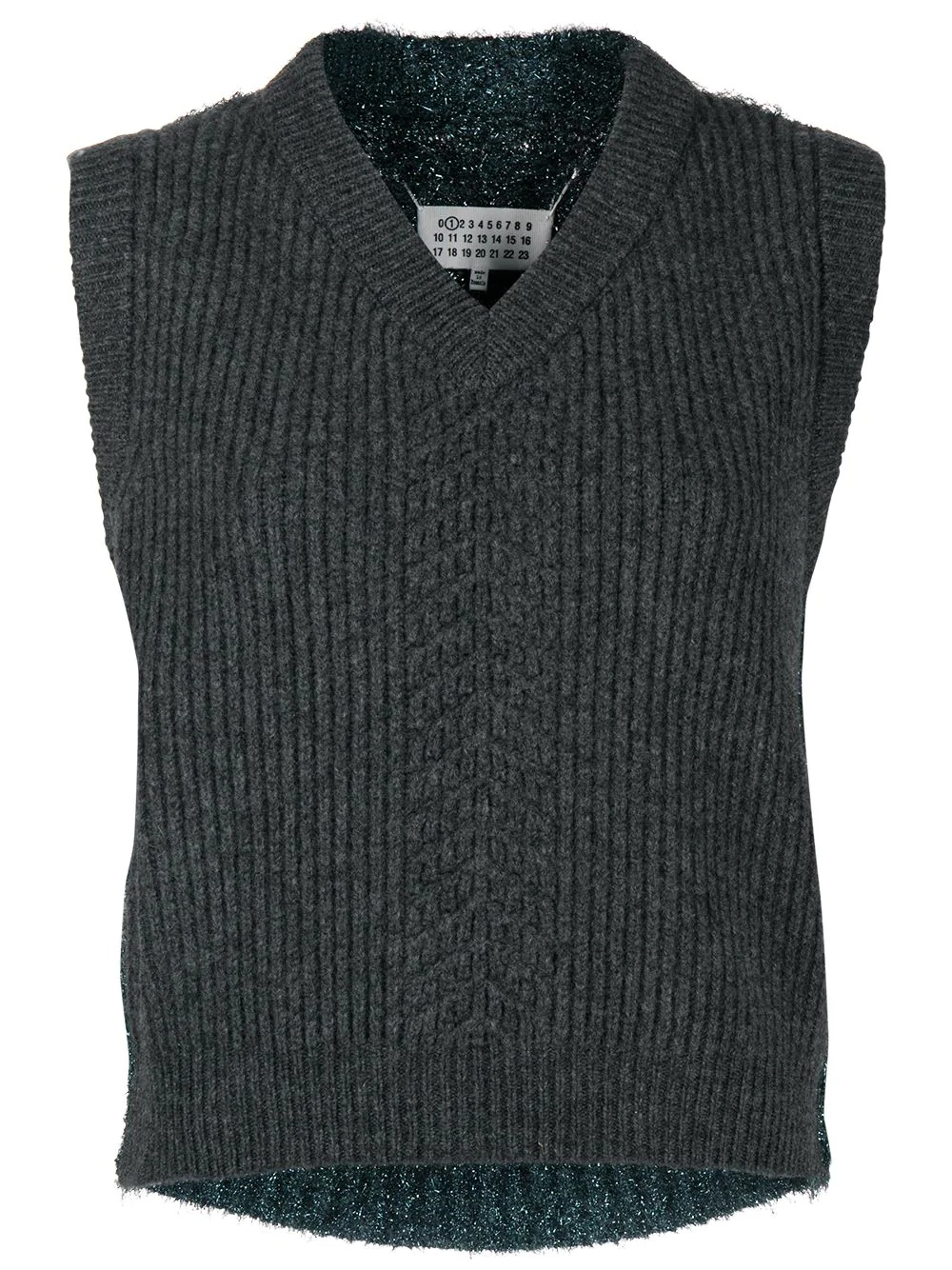 two-tone sweater vest - 1