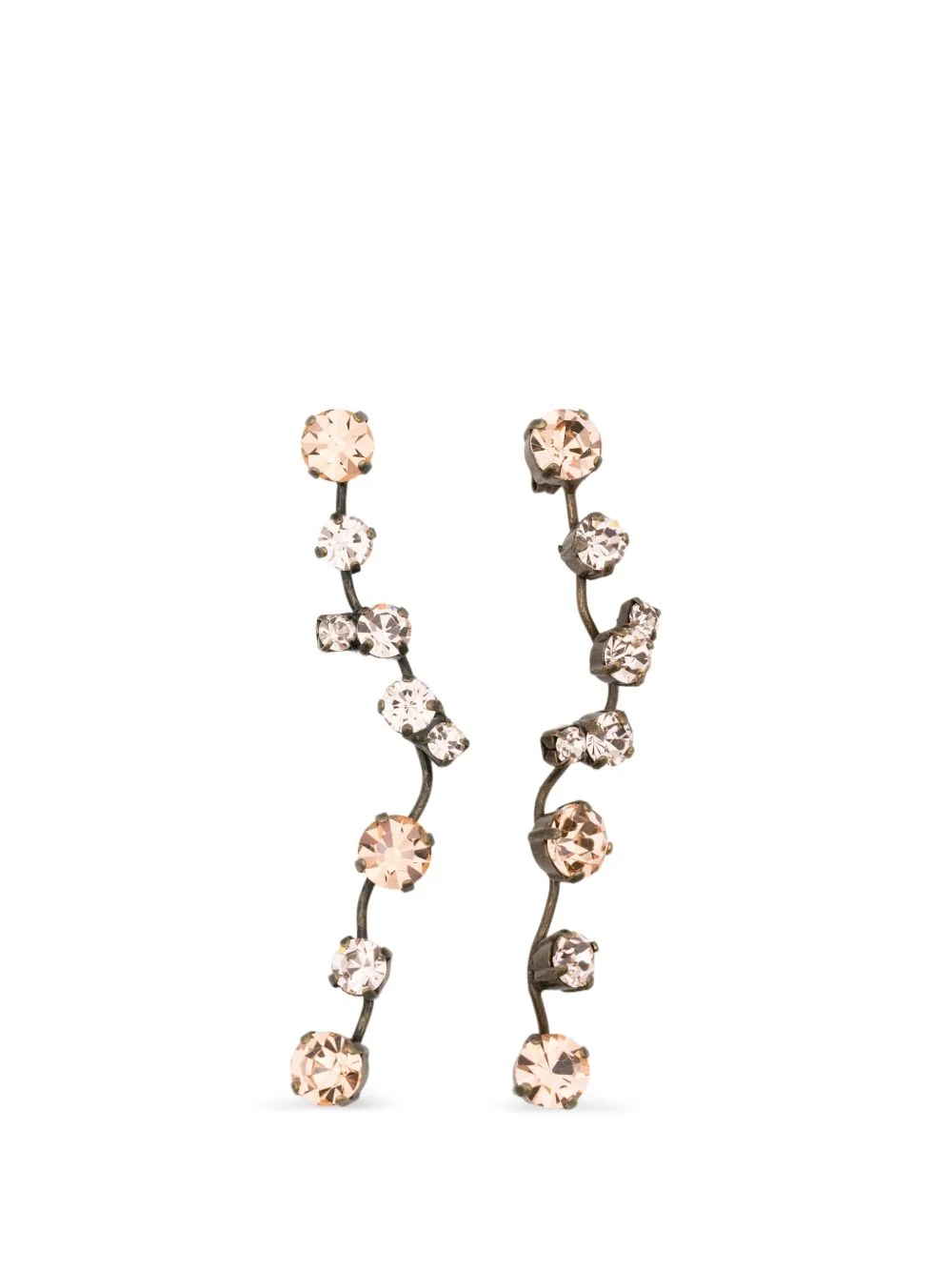 crystal-embellished drop earrings - 1