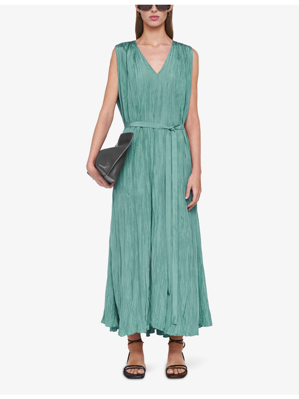 Martini Crinkled-Texture Silk-Habotai Maxi Dress - 2