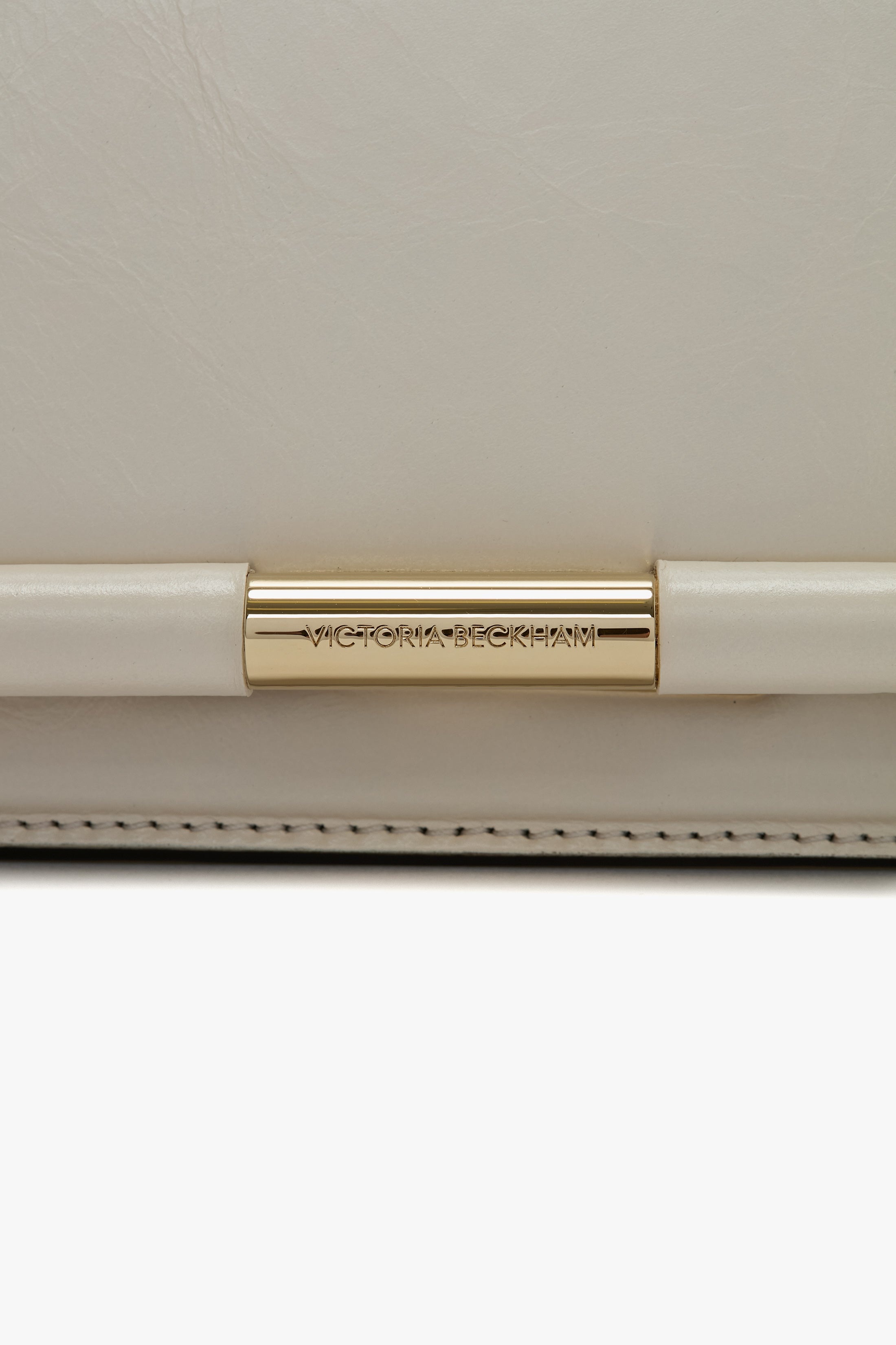 202 Clutch Bag In Ivory Distressed Leather - 5