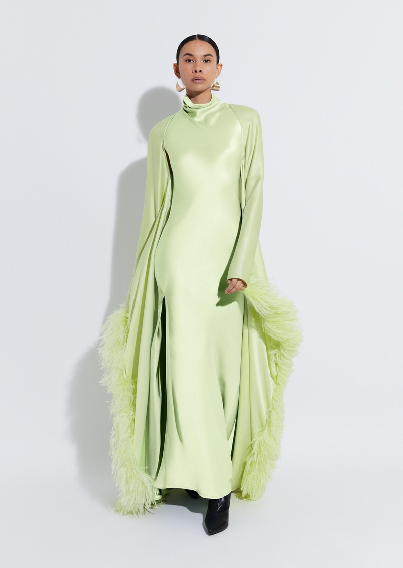 LAPOINTE Satin Feather Caftan outlook