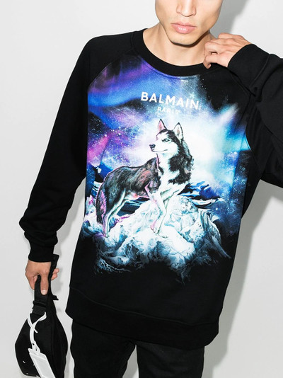 Balmain Husky logo-print sweatshirt outlook