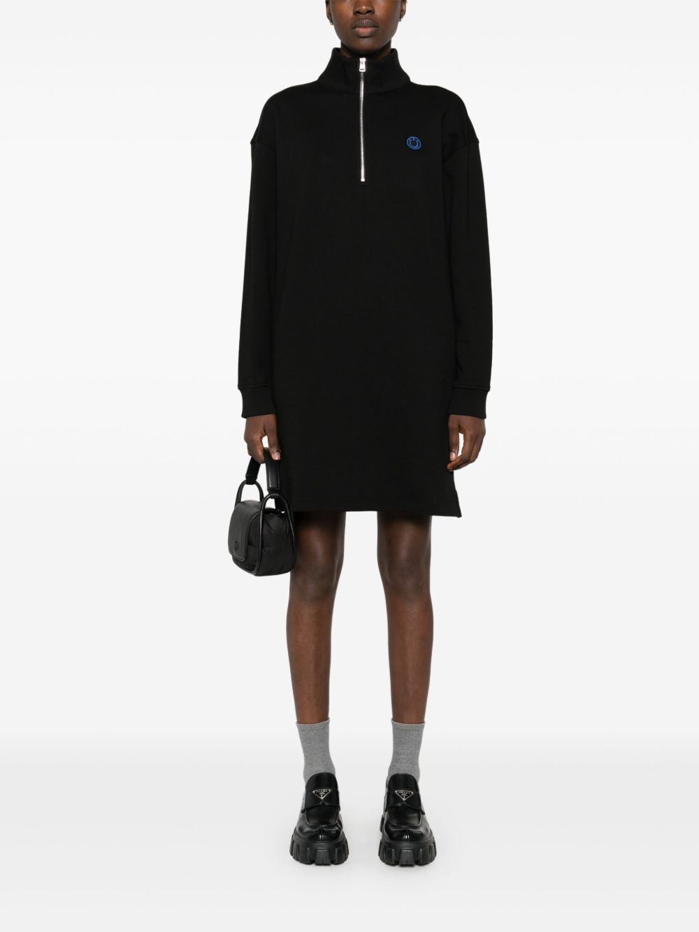 logo-patch jersey mini dress - 2
