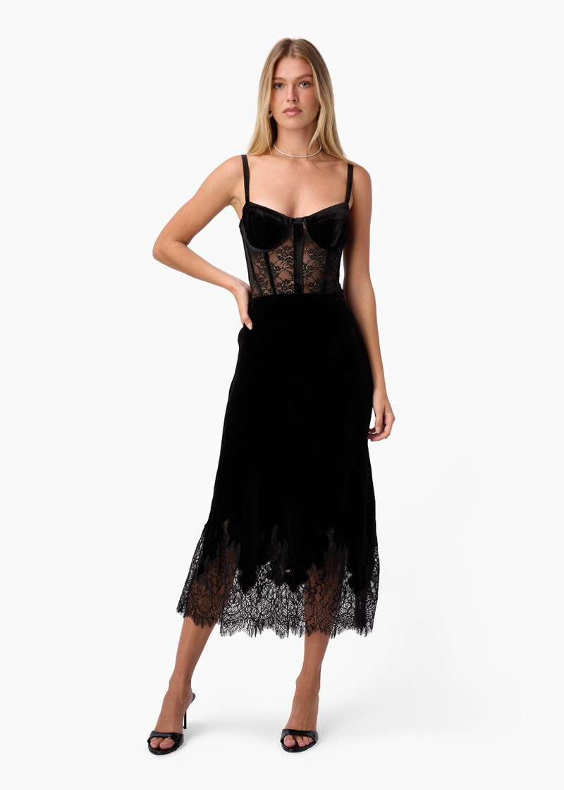 VALENTYNA VELVET CORSET BODYSUIT BLACK 3