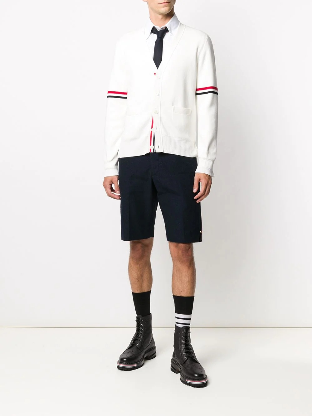 tricolour 4-Bar cardigan - 2
