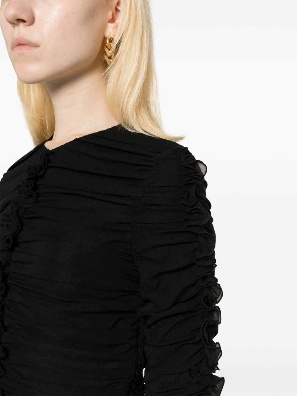ruched silk-blend top - 5
