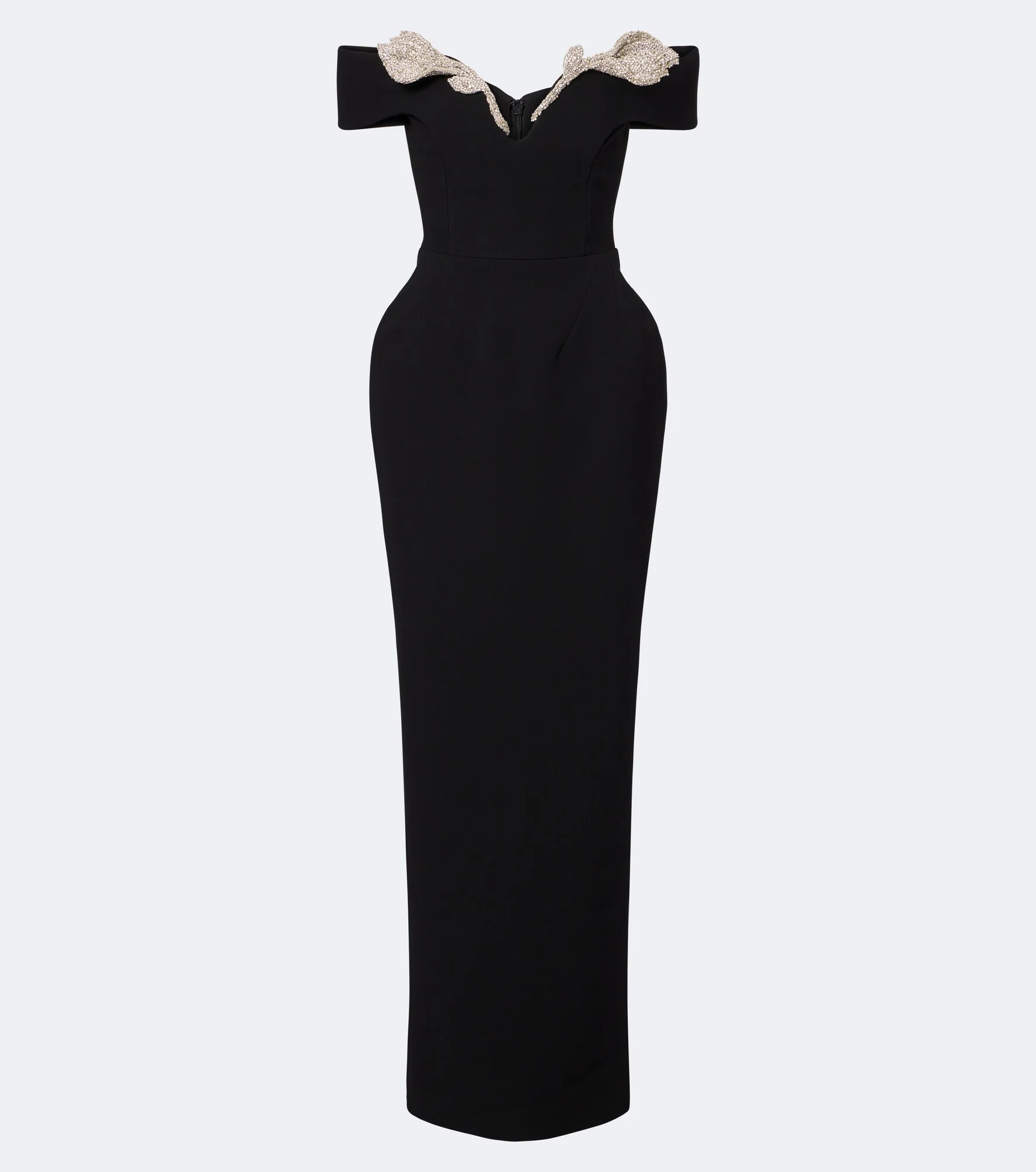 Oscar off-shoulder crêpe corset gown - 1