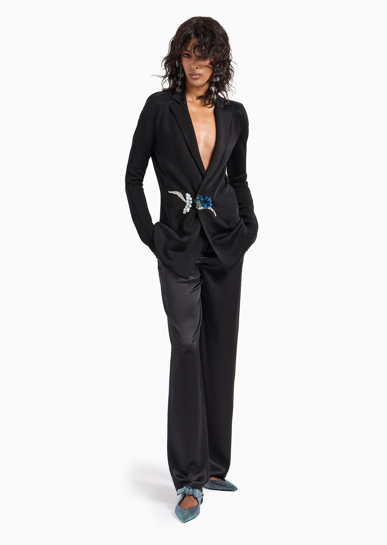 Loose-fitting trousers in double silk-satin - 4