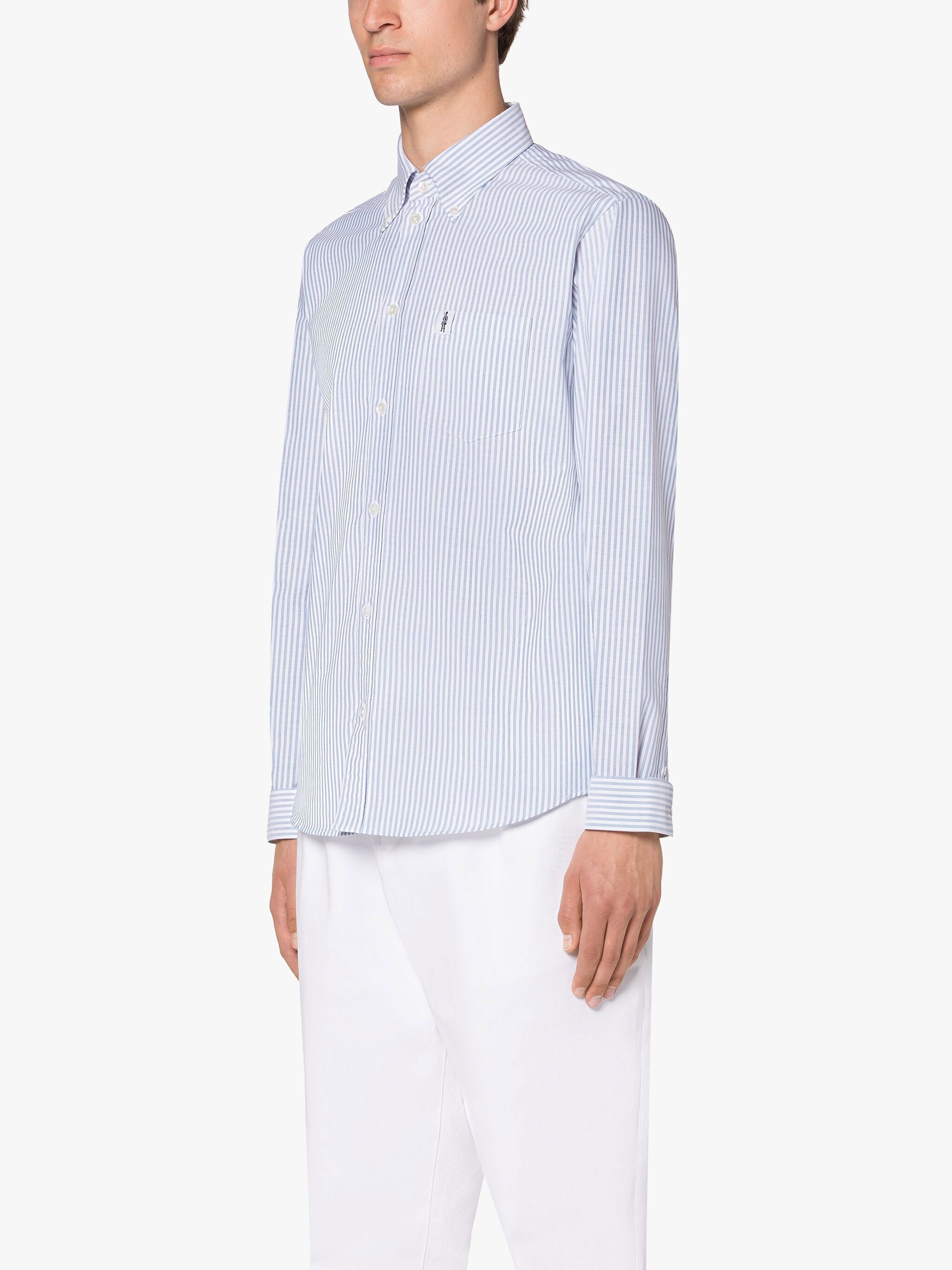 BLOOMSBURY NAVY & WHITE COTTON SHIRT - 3