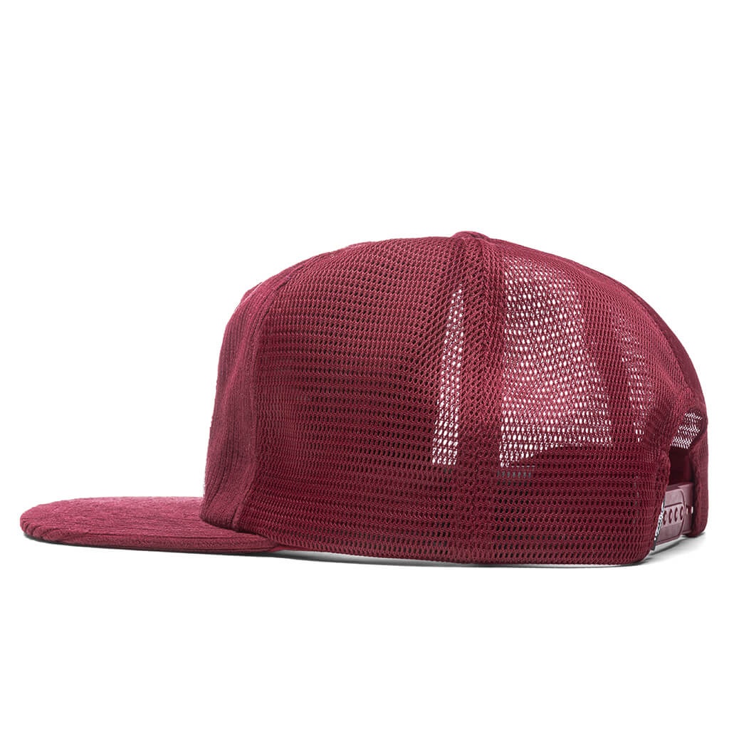 STUSSY CORDUROY TRUCKER CAP - RED - 4