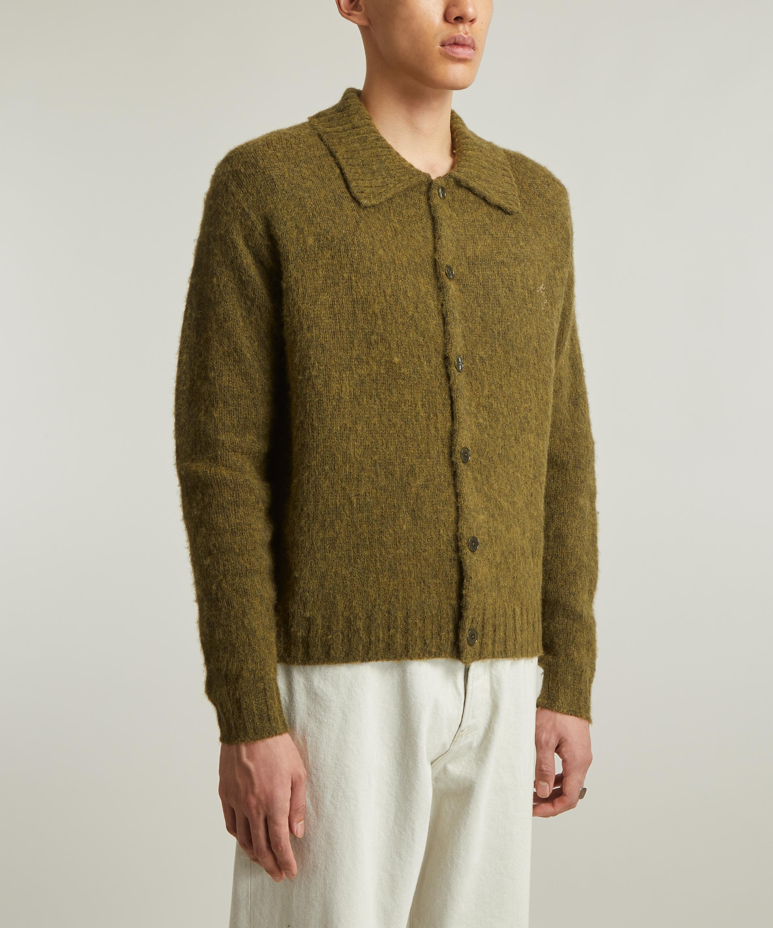 Acne Studios Polo wool cardigan - Dark Olive | REVERSIBLE 
