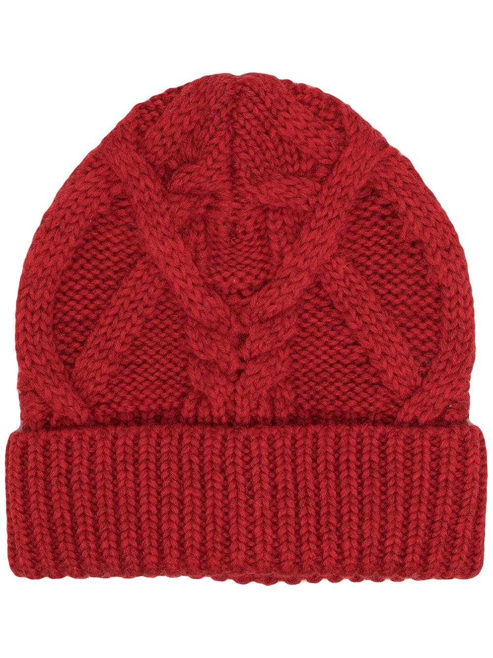 cable-knit beanie hat - 1