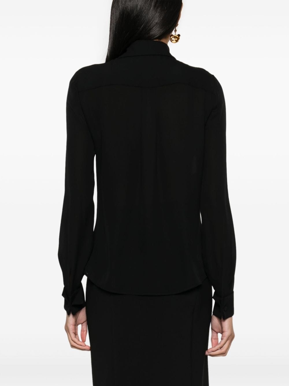long-sleeved silk shirt - 4