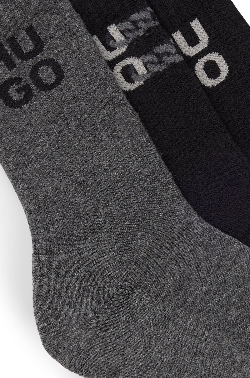 HUGO THREE-PACK OF SHORT-LENGTH SOCKS WITH STACKED LOGOS outlook
