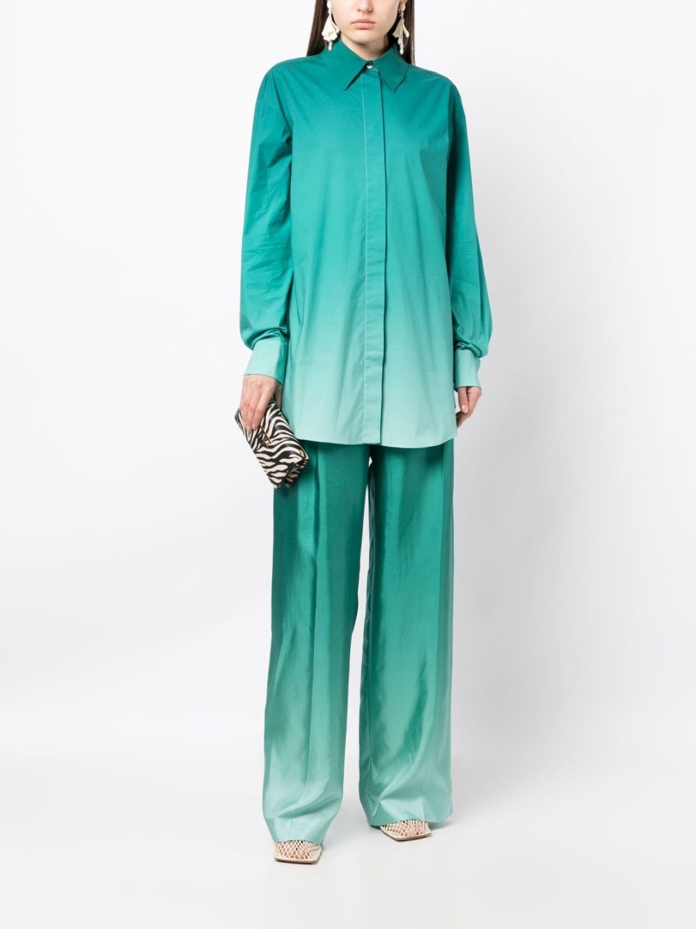 ombré-effect shirt jacket - 2