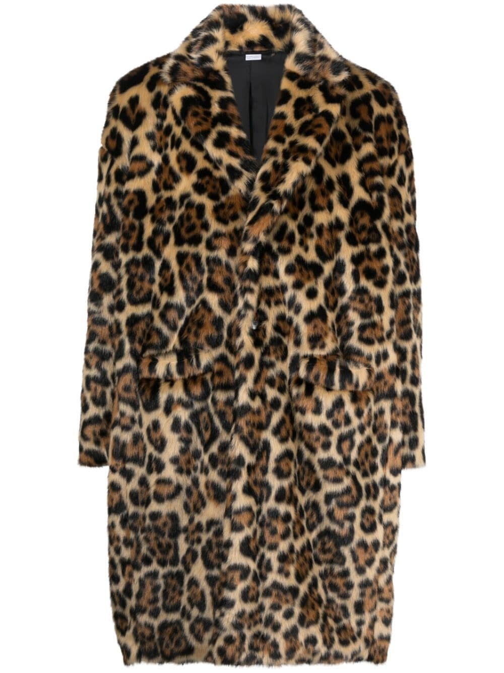 leopard-print button-up coat - 1