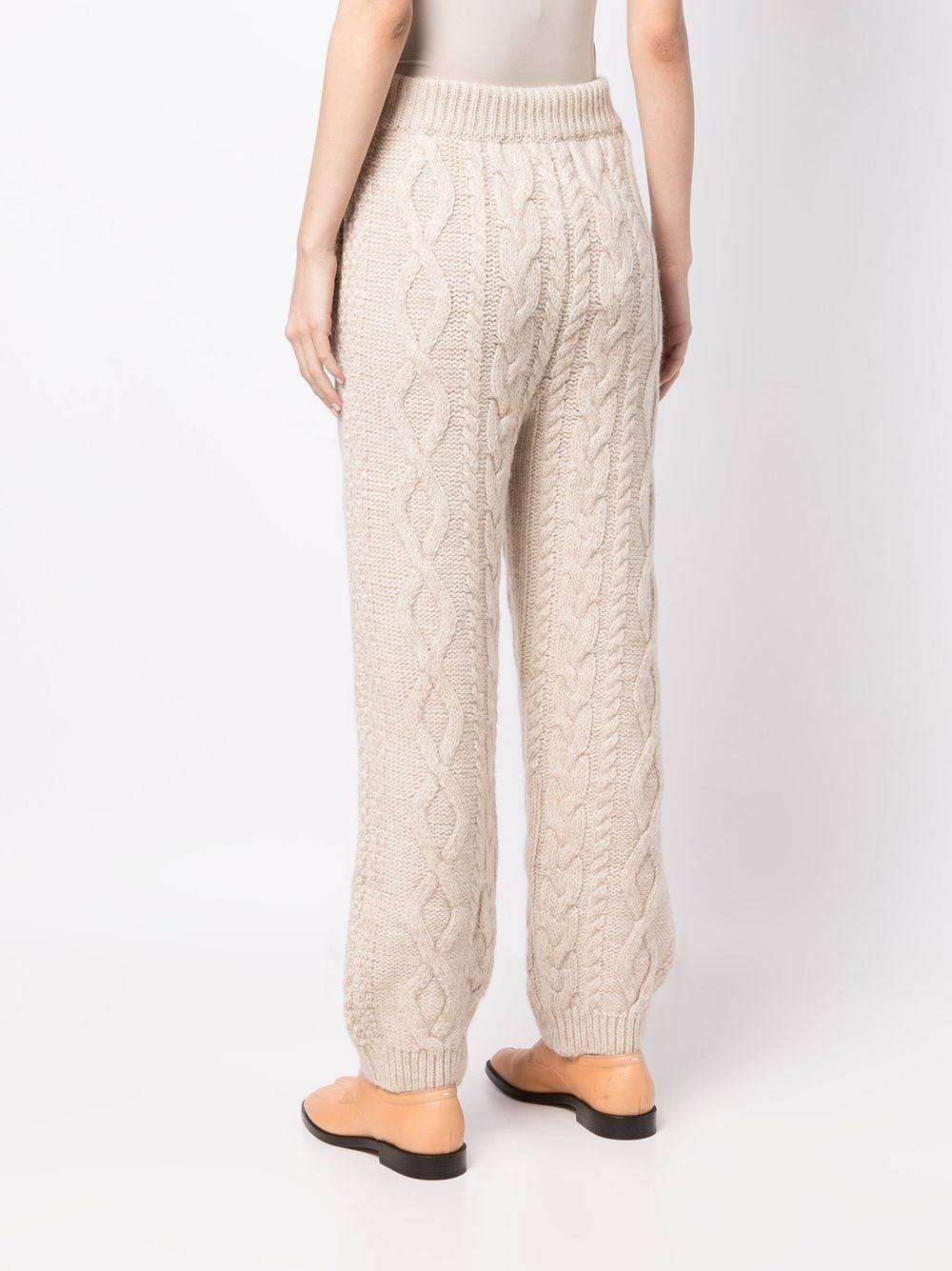 cable-knit straight trousers - 4