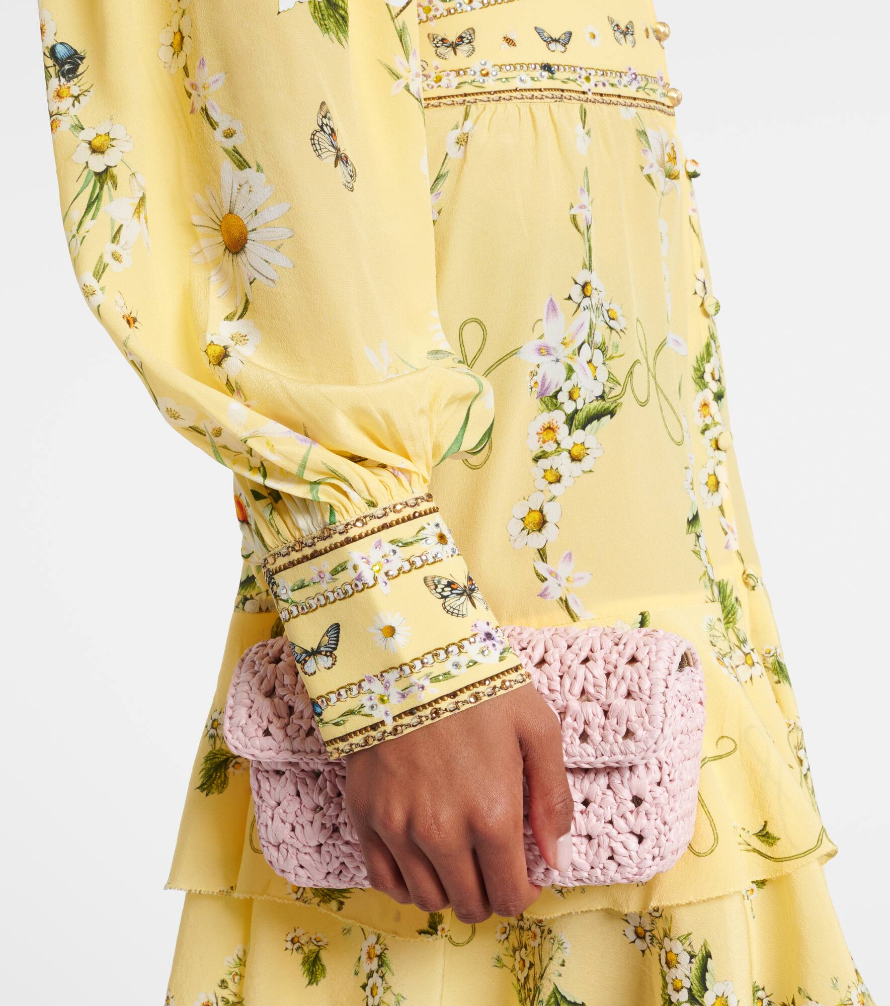 Floral silk crêpe minidress - 5