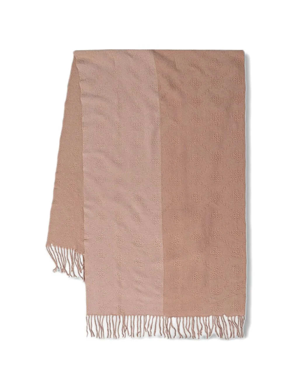 logo-jacquard fringed scarf - 1