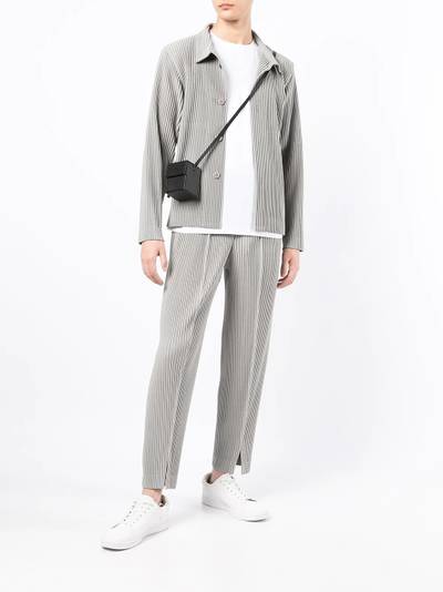 ISSEY MIYAKE tapered plisse trousers outlook