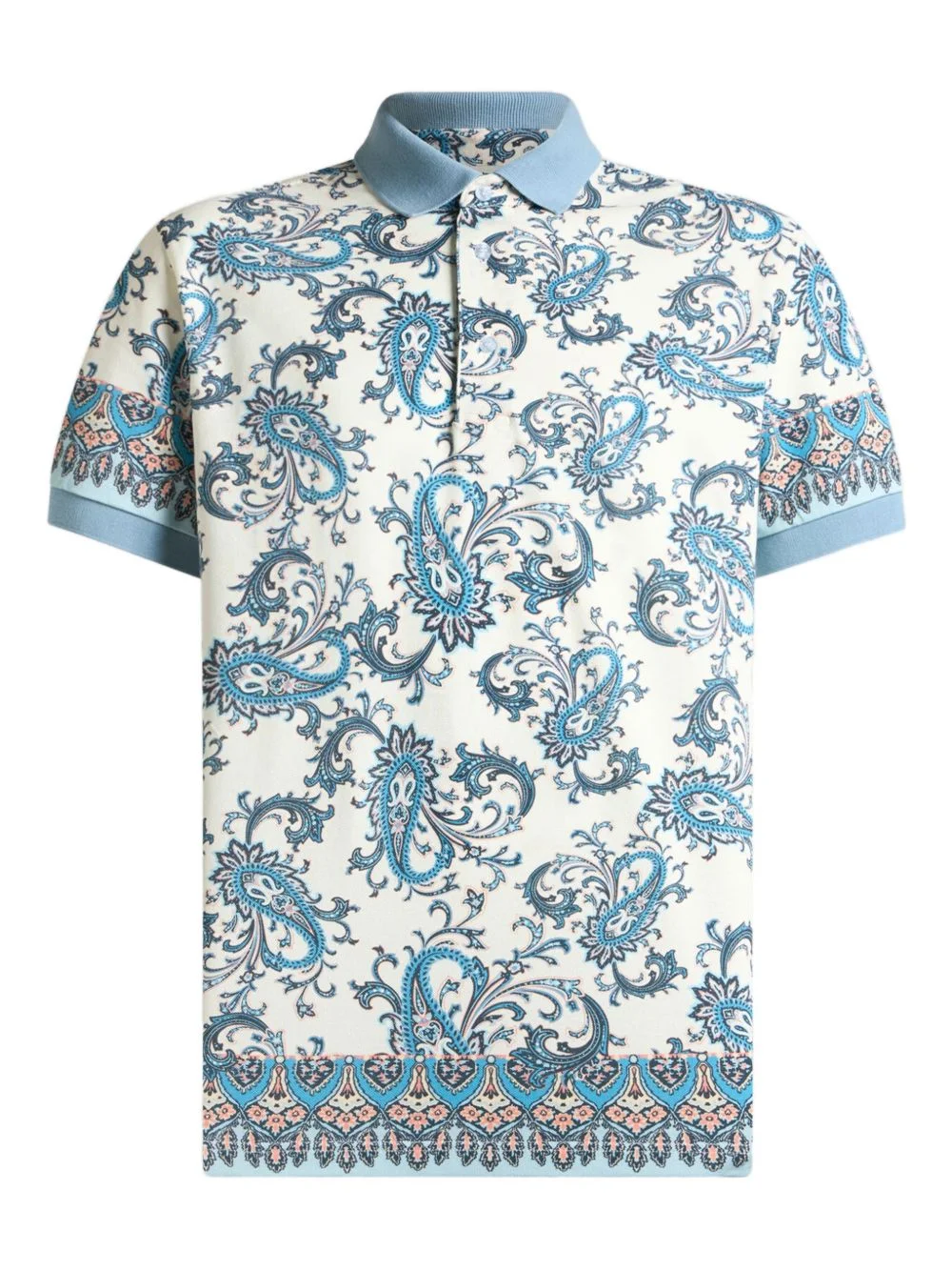 placed-print cotton polo shirt - 1