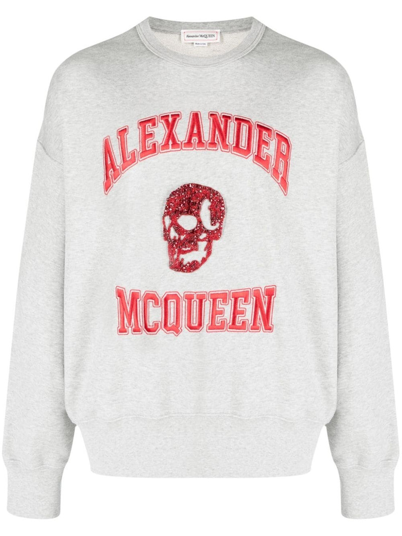 logo-embroidered cotton hoodie 1