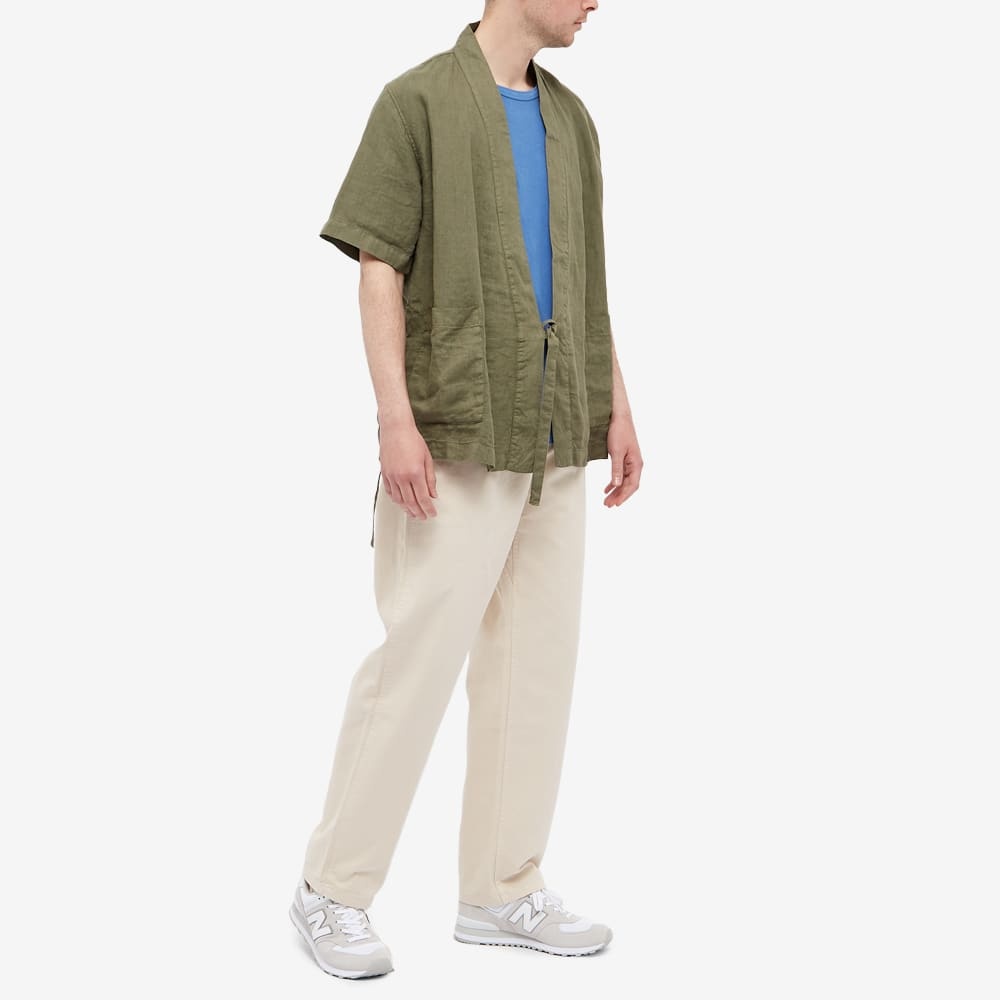 Universal Works Short Sleeve Linen Kyoto Workshirt - 5