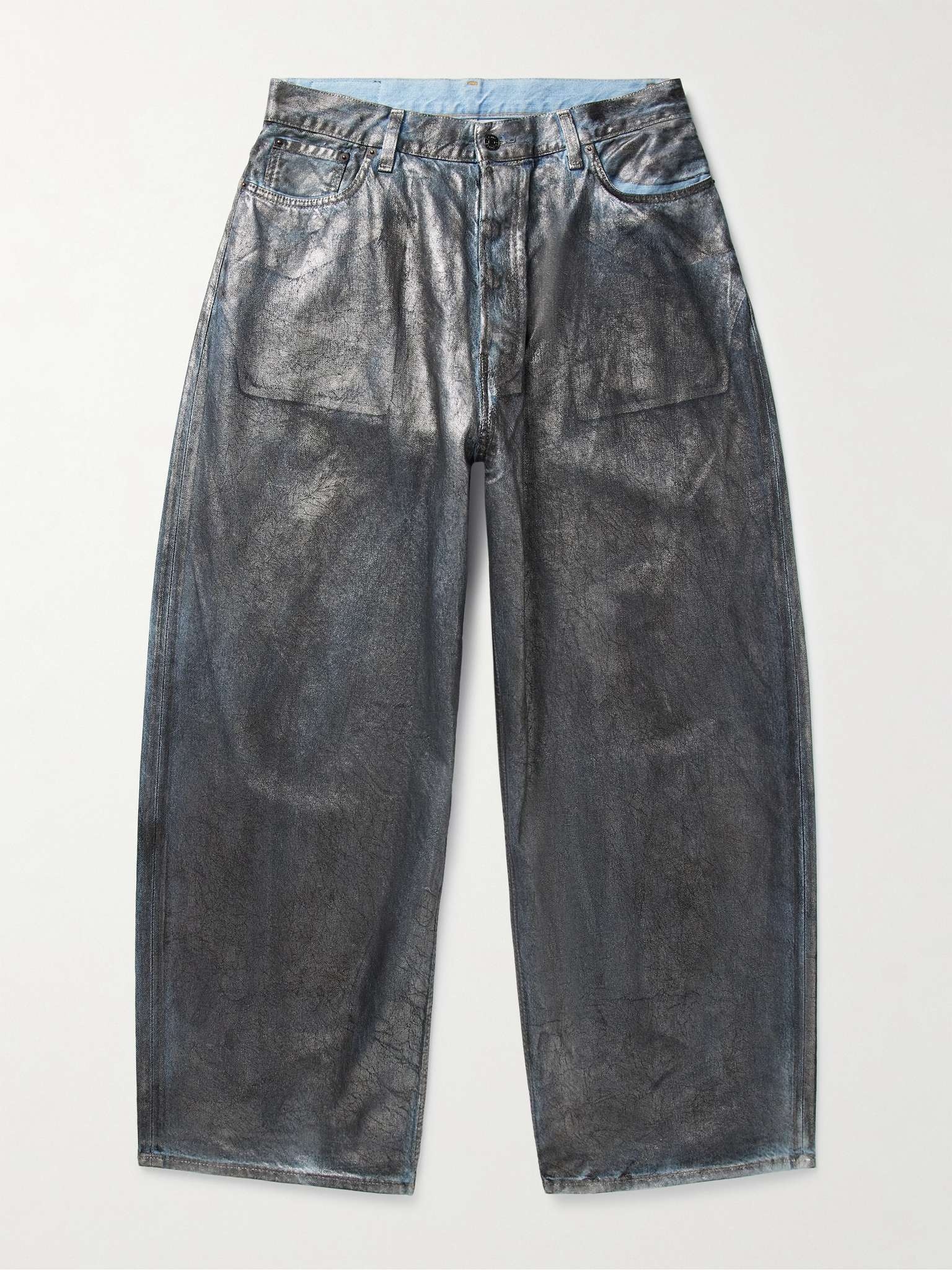 Coated Wide-Leg Jeans - 1