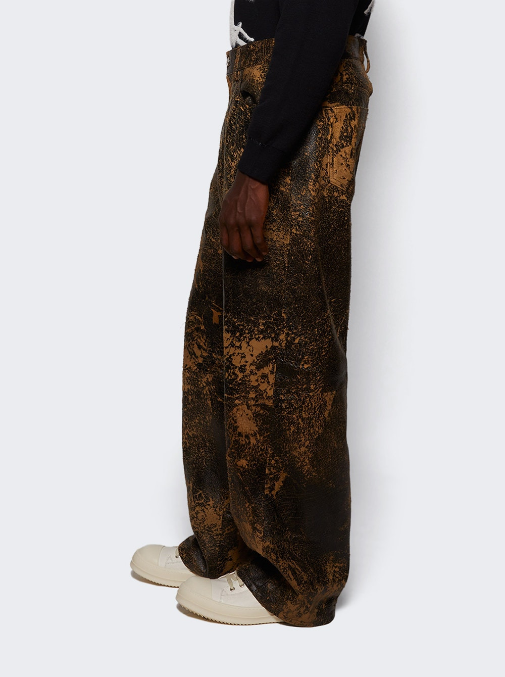 Aged Leather Venice Jeans Brown - 3
