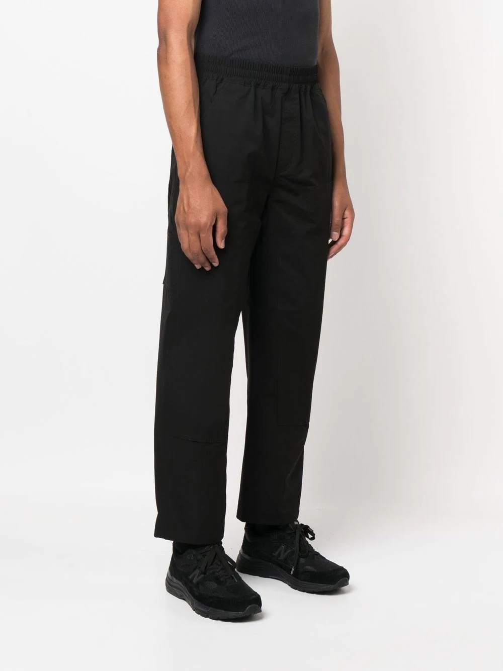 logo-patch straight-leg trousers - 3