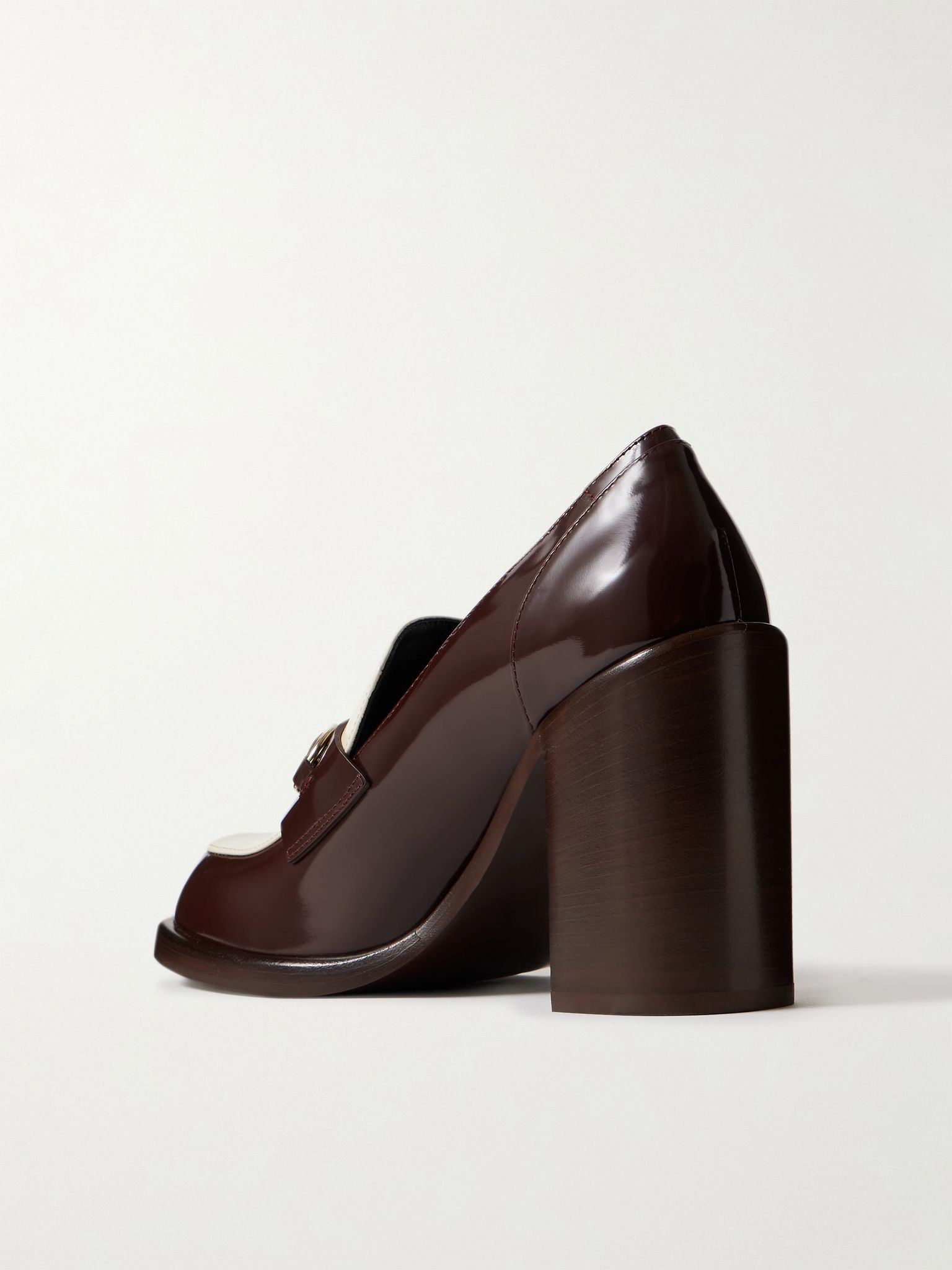 Savoy horsebit-detailed patent-leather pumps Dark brown - 3