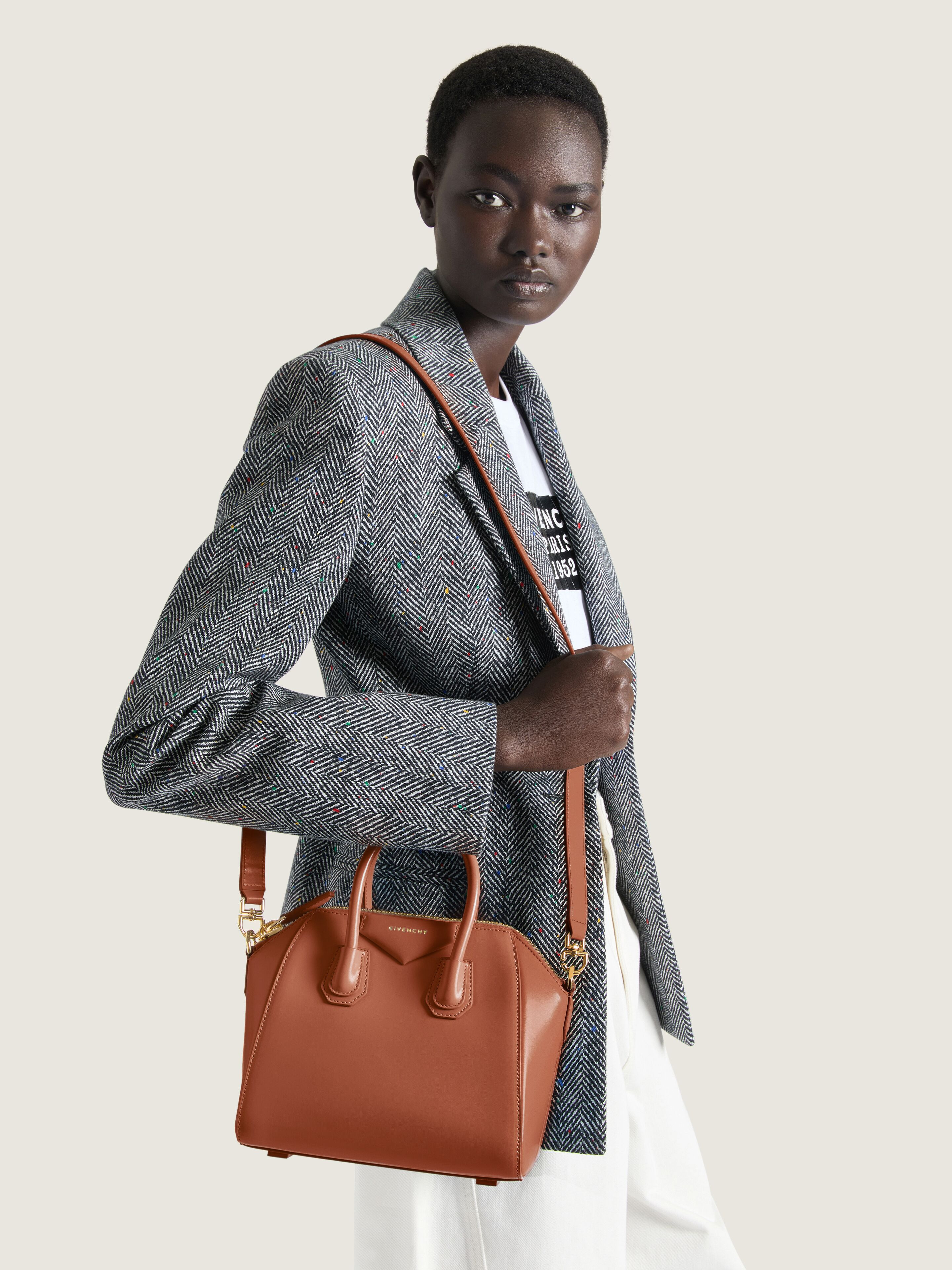 MINI ANTIGONA BAG IN BOX LEATHER - 2