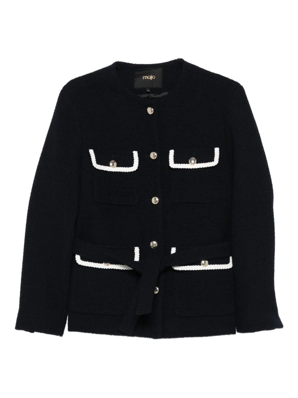 belted tweed jacket - 1