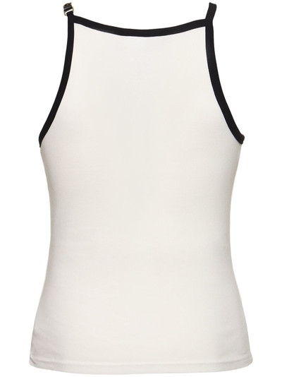 courrèges Logo embroidery cotton tank top w/buckle outlook