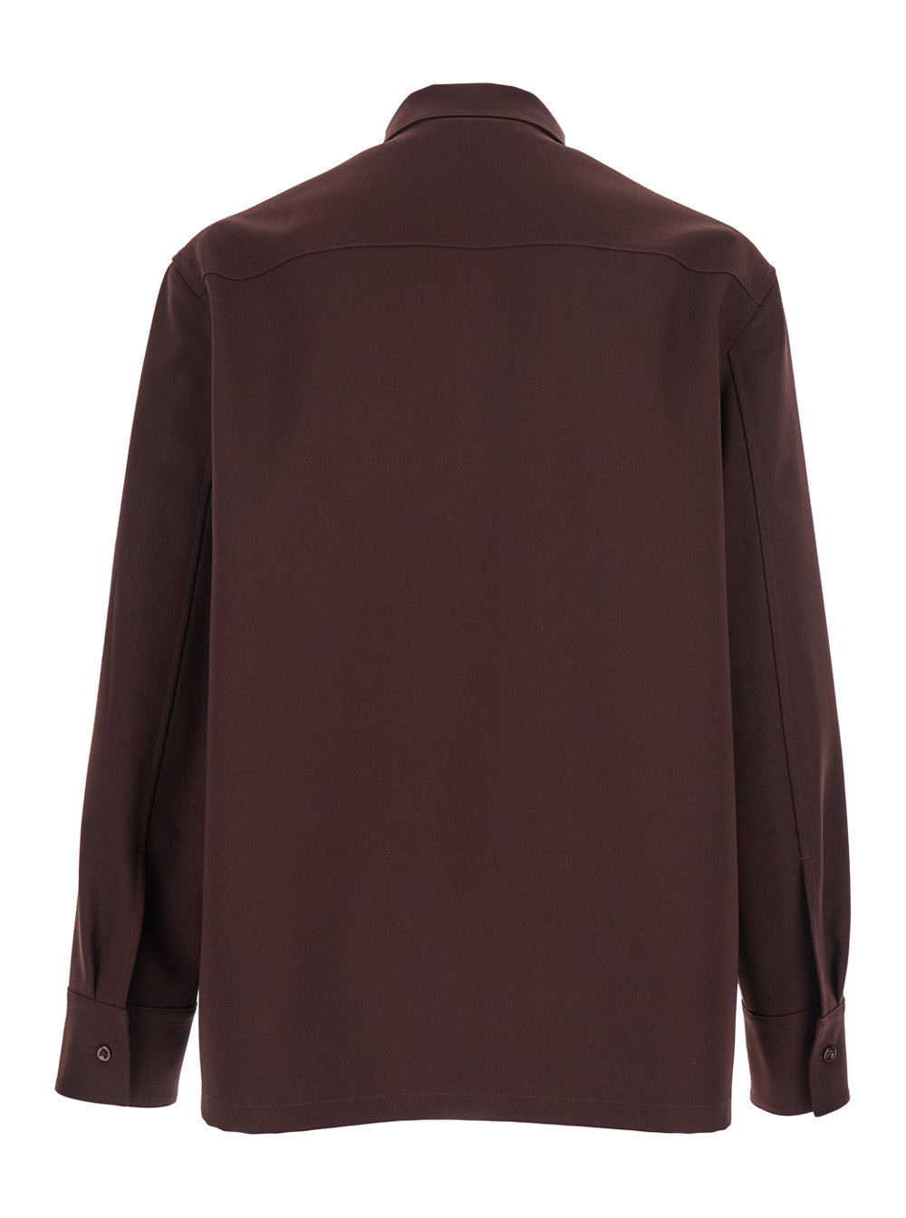 Jil Sander Men Bordeaux Shirt With Classic Collar And Front Zip Closure In Tech Fabric Man - 2
