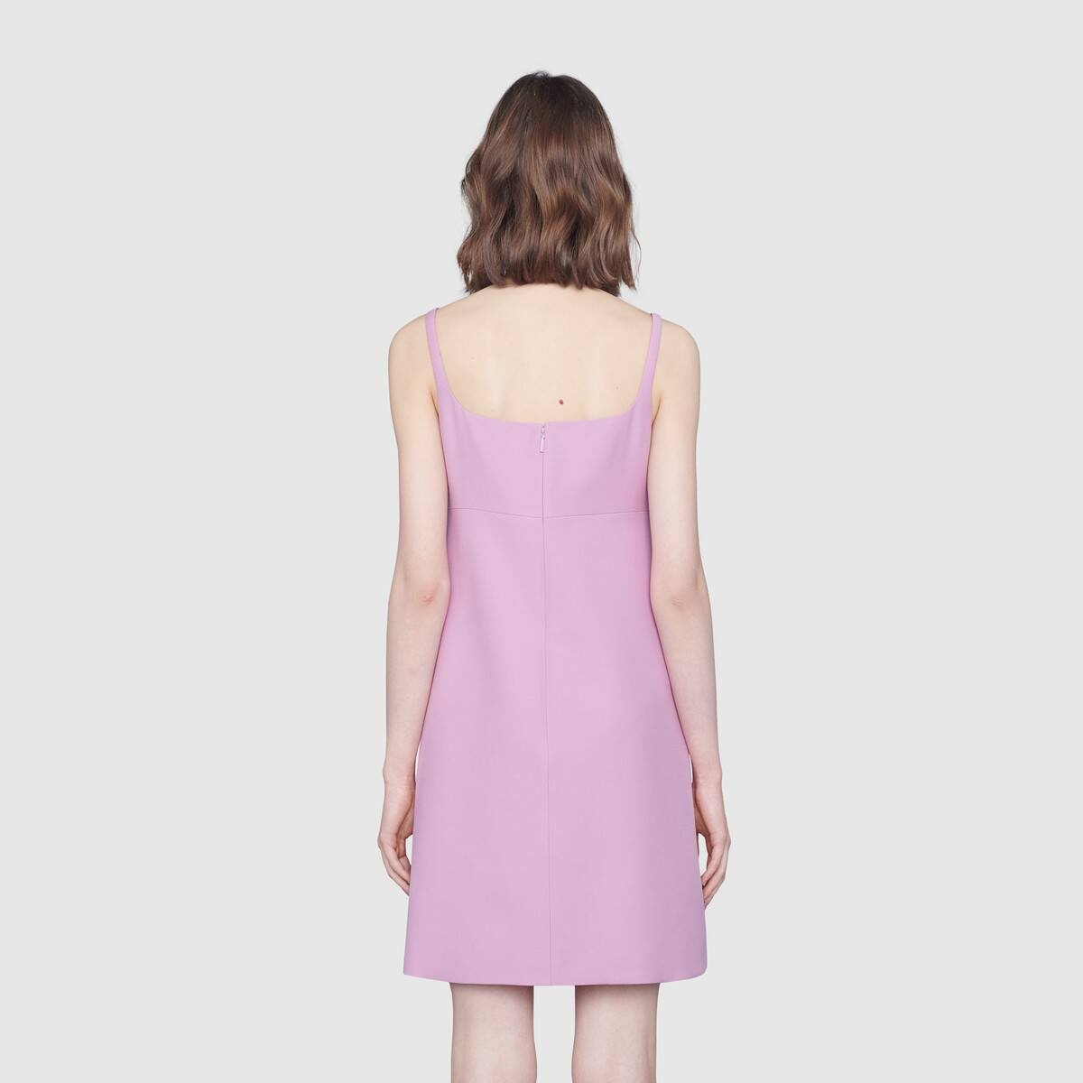 Short wool silk dress with Square G - 4