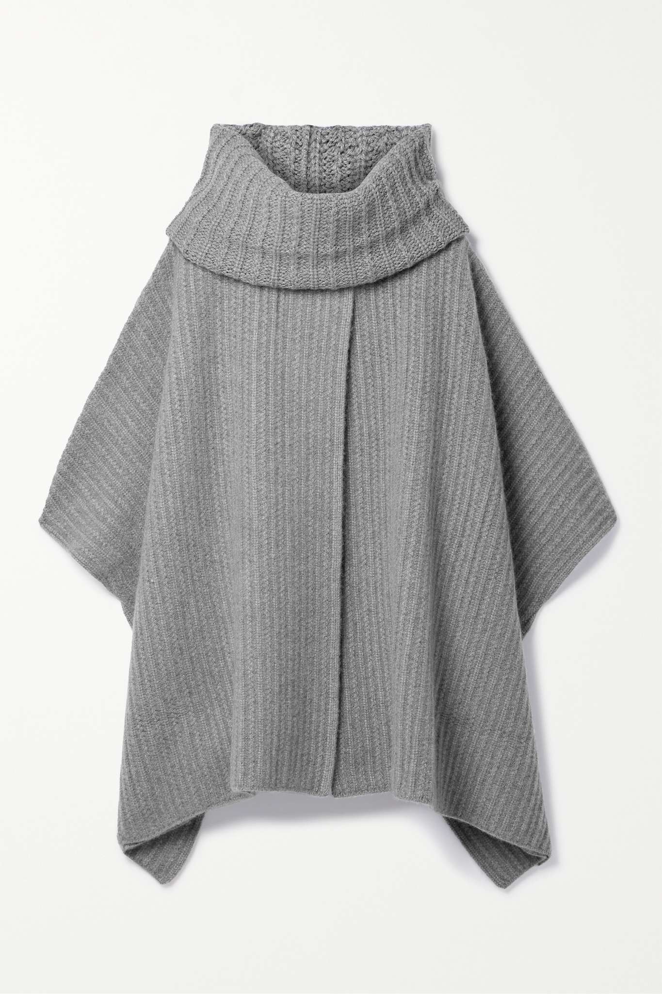 Waipara ribbed-knit turtleneck cashmere cape - 1