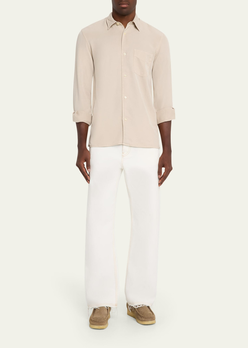 OFFICINE GÉNÉRALE Men's Guido Cotton Contrast Stitch Shirt outlook