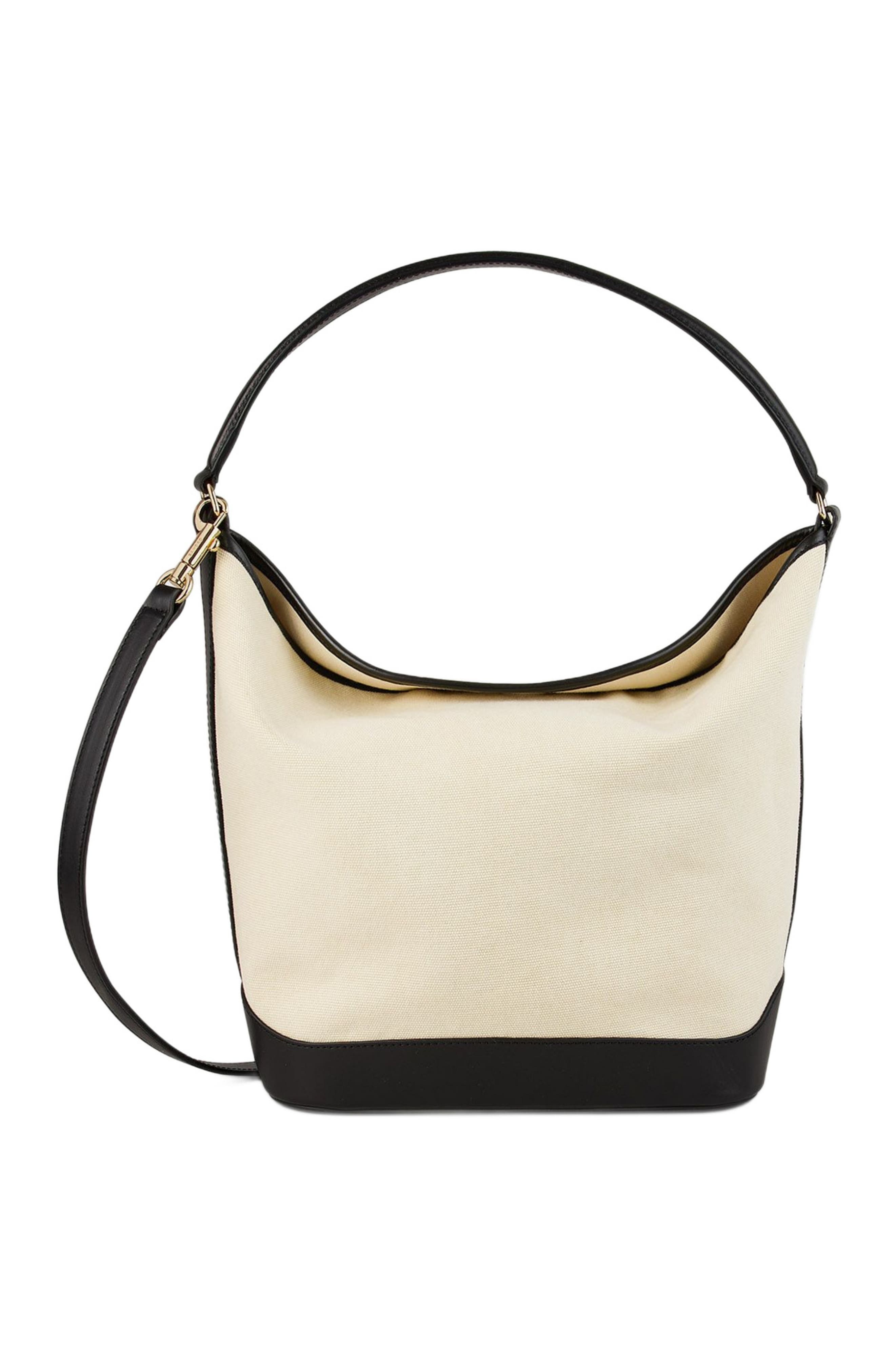 SANDRO Tangoso canvas bucket bag in Ecru /Black at Nordstrom - 3