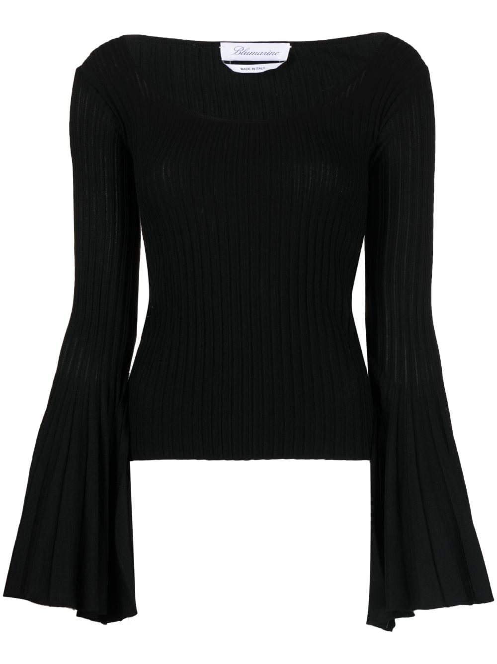 fluted-sleeve knitted top - 1