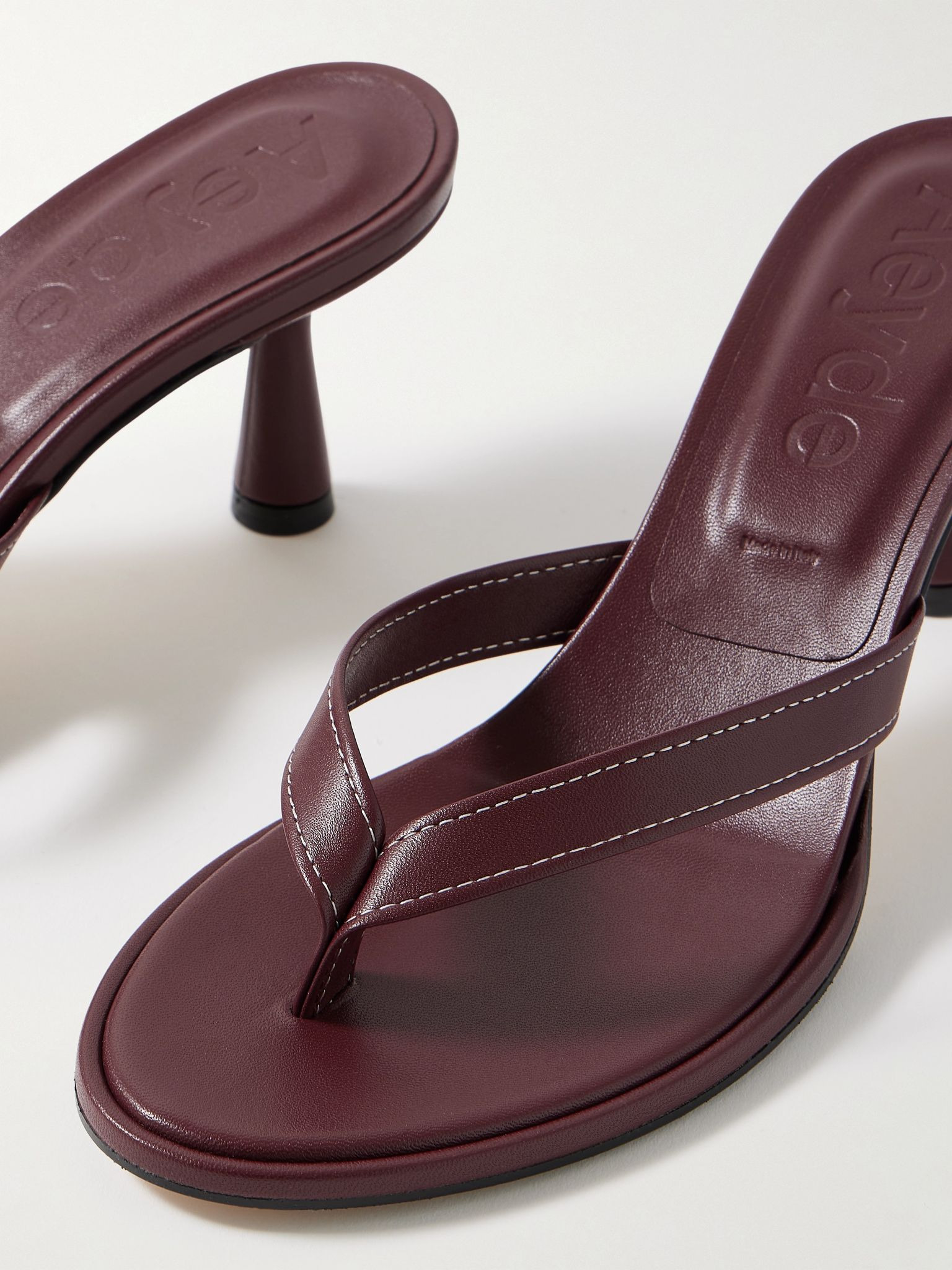 Daphne leather sandals Burgundy - 4