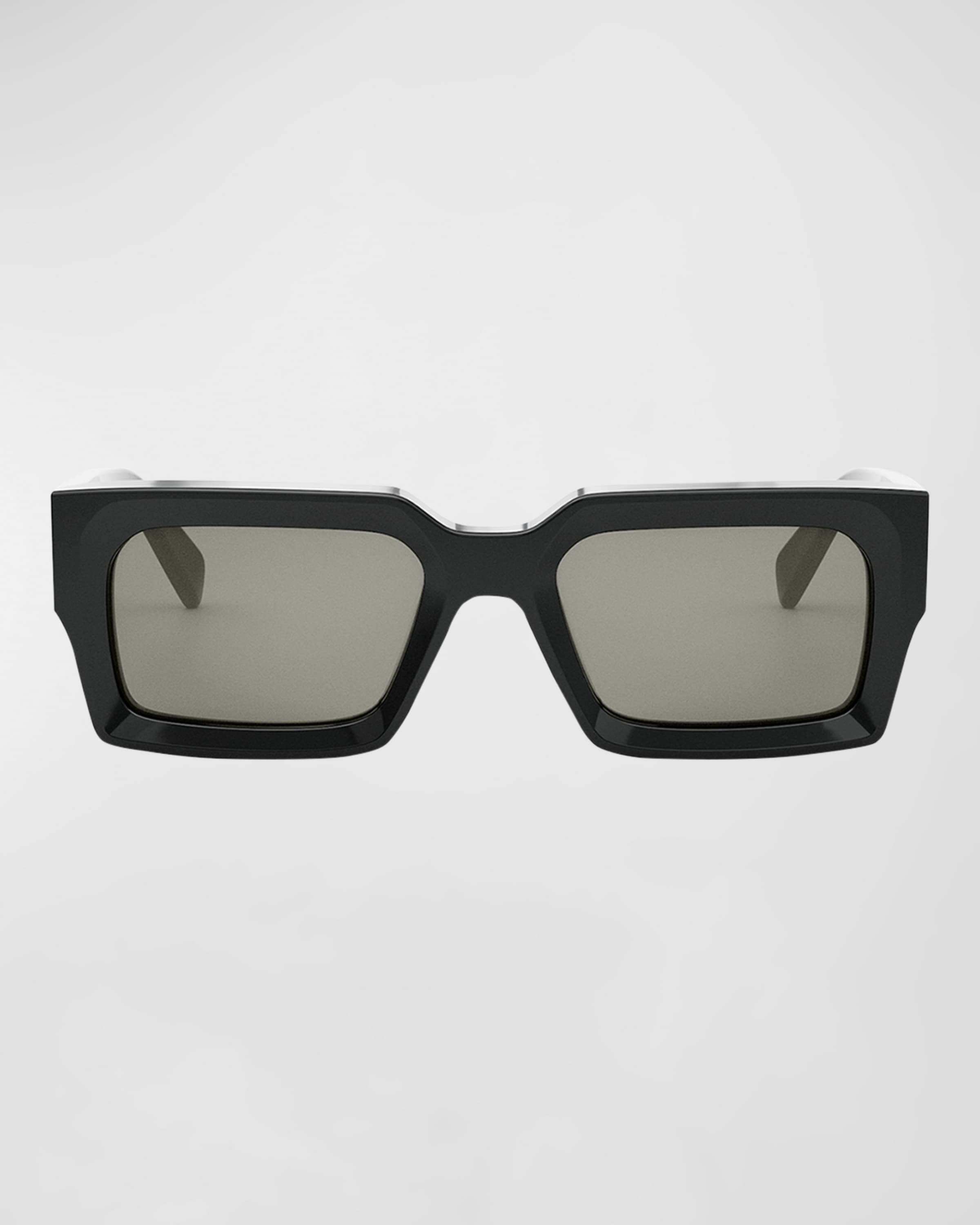 Bold 3 Dots Beveled Acetate Rectangle Sunglasses - 4