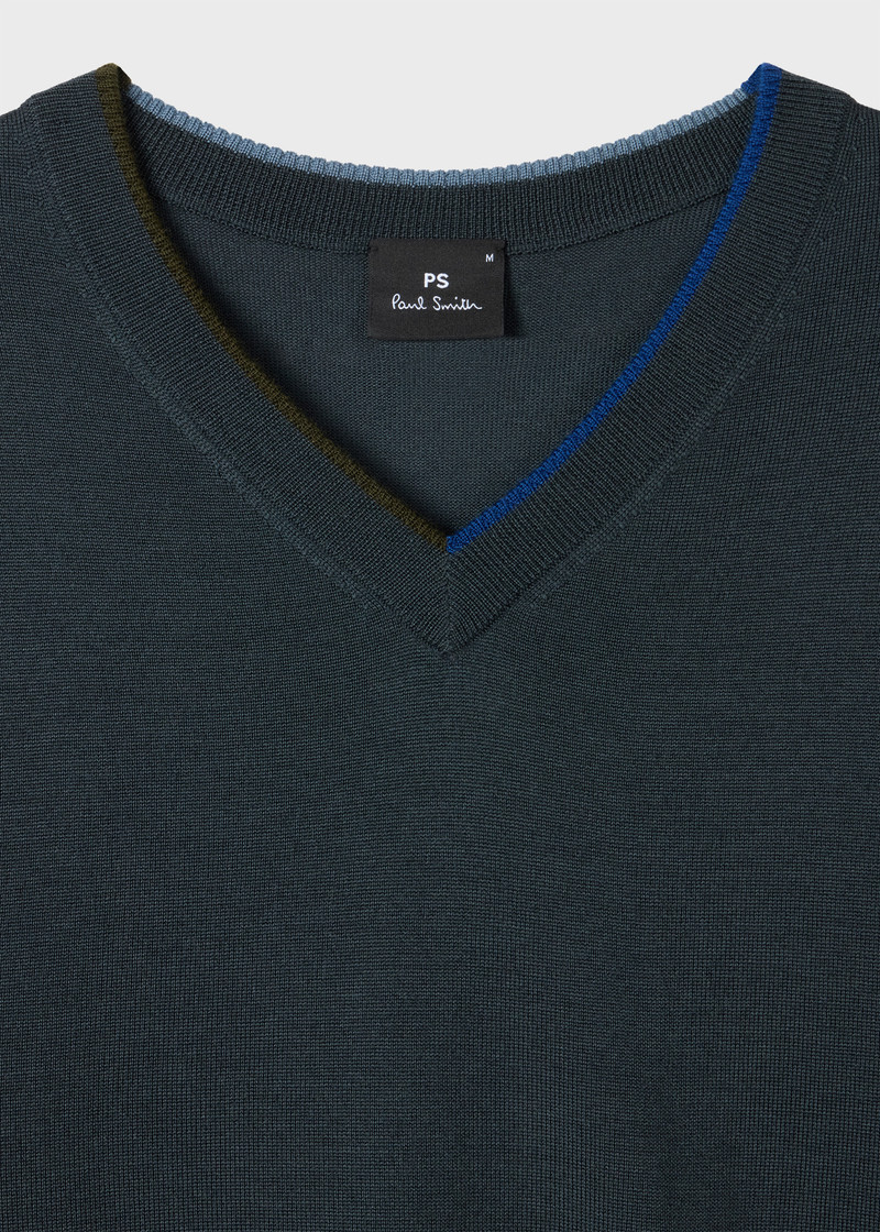 Paul Smith Dark Grey Merino V-Neck Sweater outlook