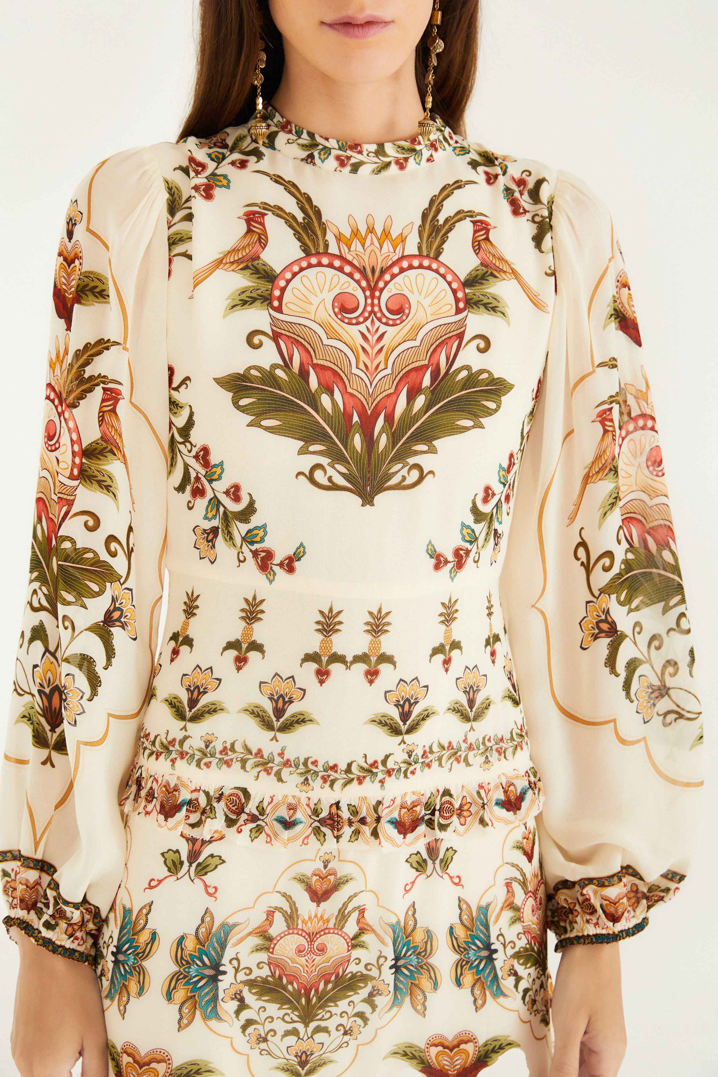 Cream Majestic Hearts Maxi Dress - 3