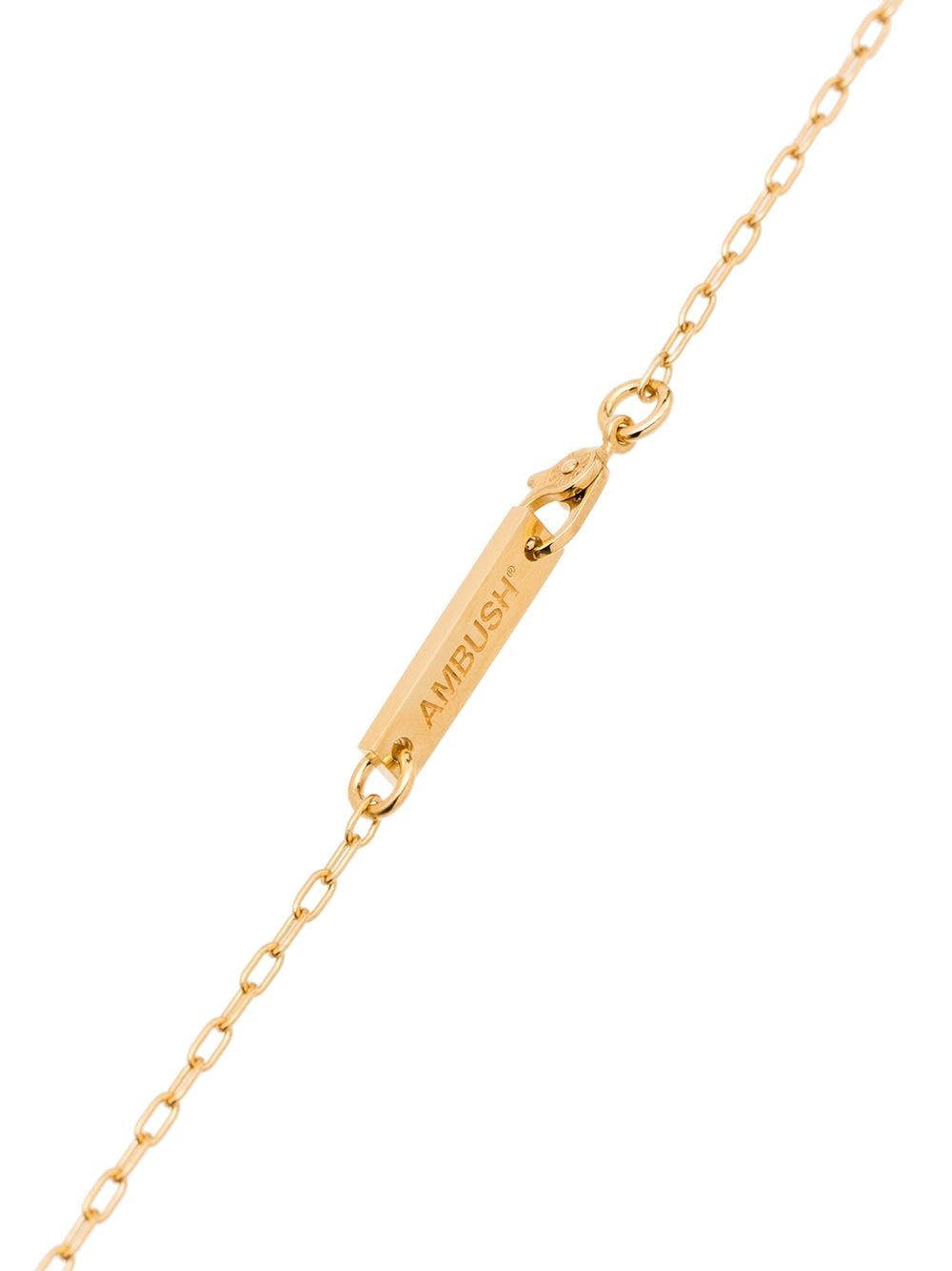 gold-plated flame logo necklace - 4