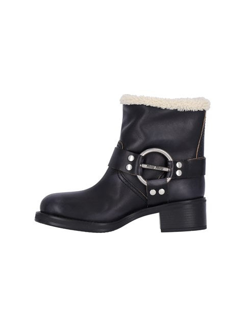 Miu Miu Women Shearling Biker Boots - 3