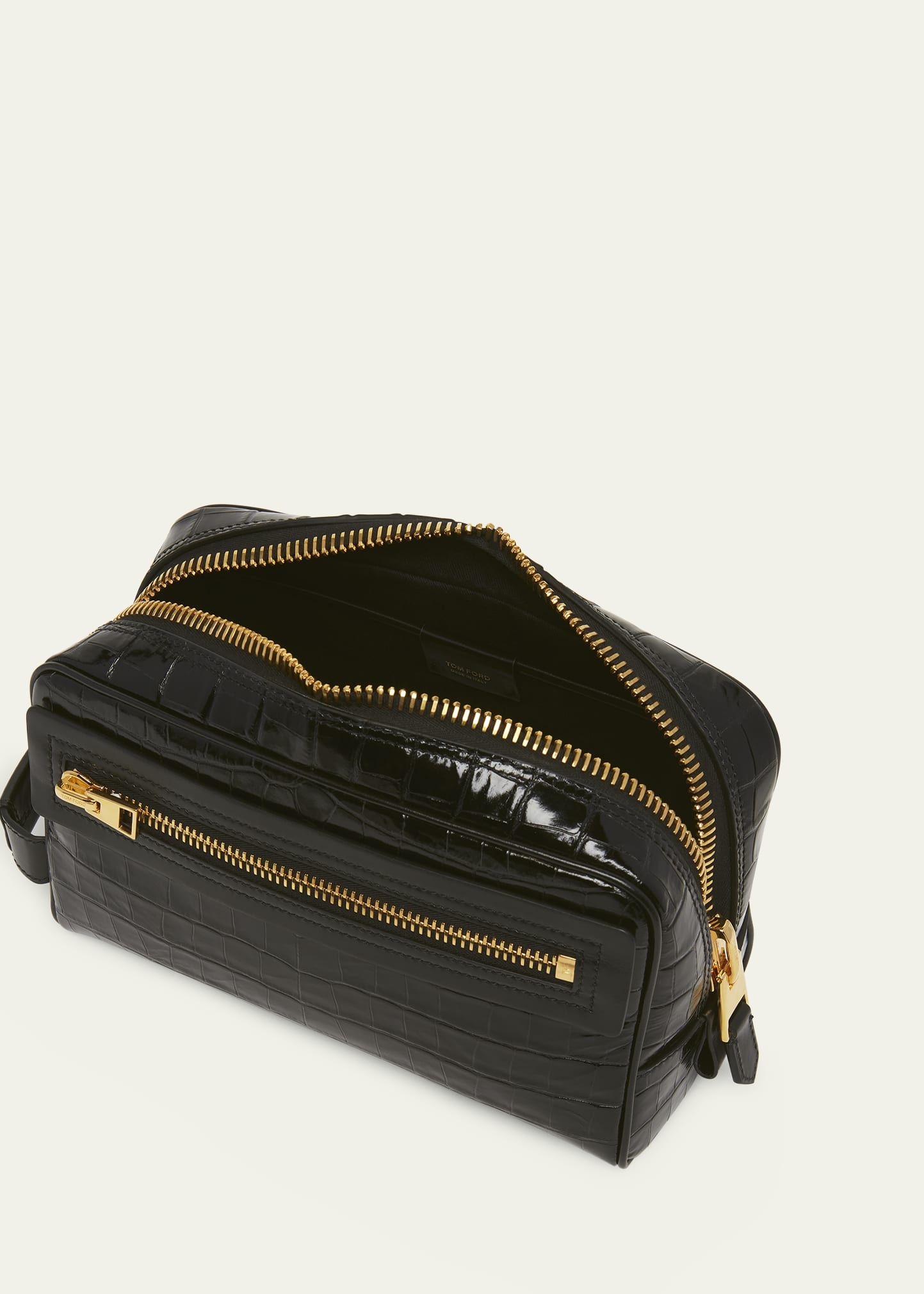 Men's Crocodile-Print Leather Toiletry Case - 4
