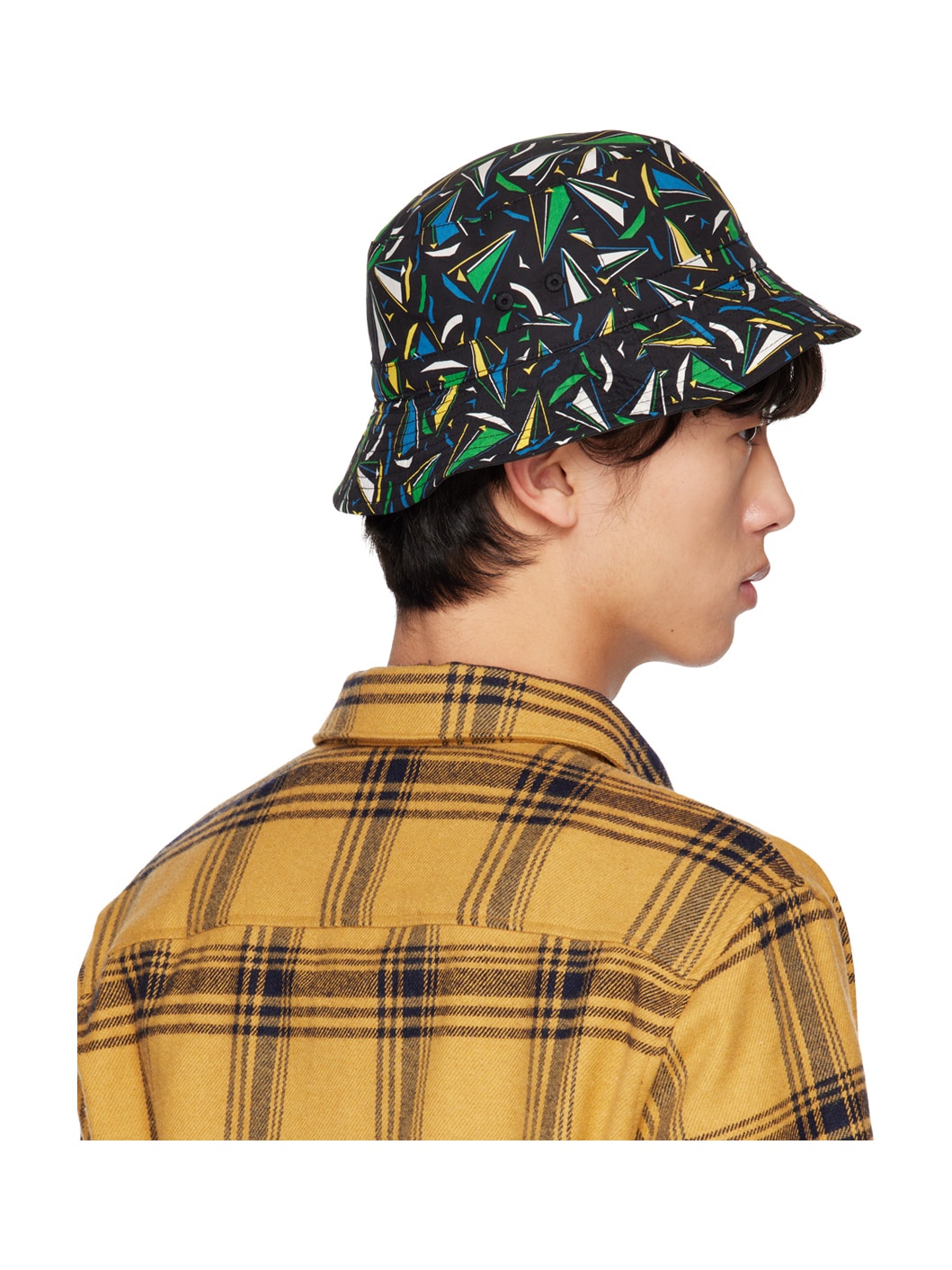 Multicolor & Black Bob Mark Bucket Hat - 3